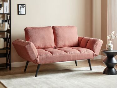 Fabric Sofa Bed Pink BREKKE