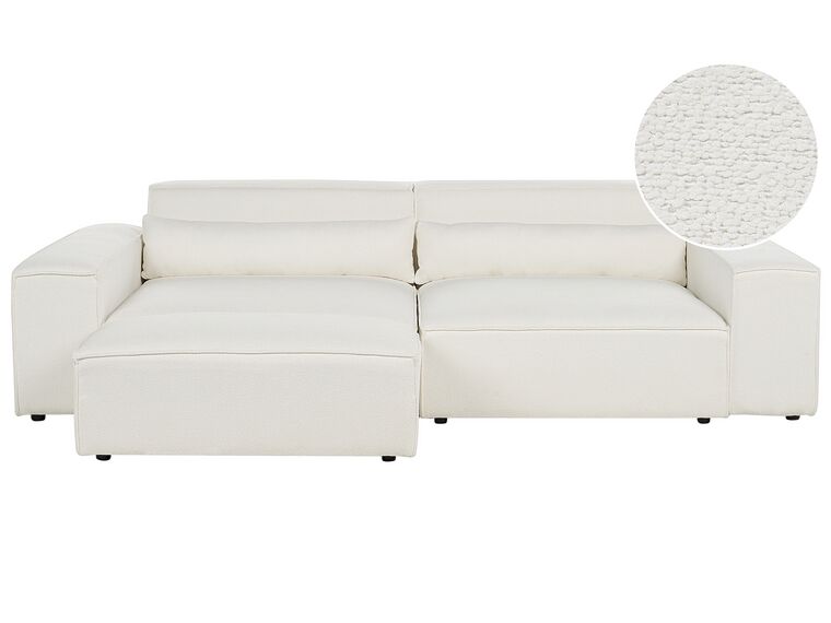 2 Seater Modular Boucle Sofa with Ottoman White HELLNAR_911256