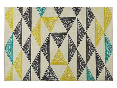 Vloerkleed polyester geel/grijs 140 x 200 cm KALEN