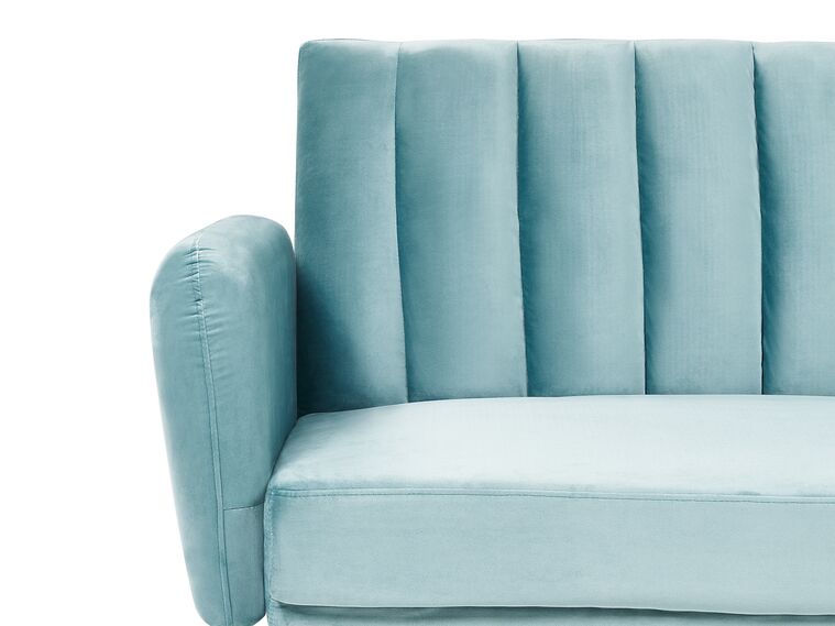 Velvet Sofa Bed Light Blue VIMMERBY Beliani.co.uk