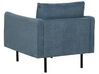 Conjunto de sofás 5 lugares com repousa-pés em tecido azul VINTERBRO_901103