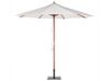Nyolcszemélyes akácfa étkezőgarnitúra tópszínű párnákkal és napernyővel MAUI _697720