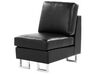 Canapé angle à droite en cuir noir 6 places avec LED STOCKOLM_756056