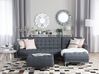 Left Hand Fabric Corner Sofa with Ottoman Dark Grey ABERDEEN _718843
