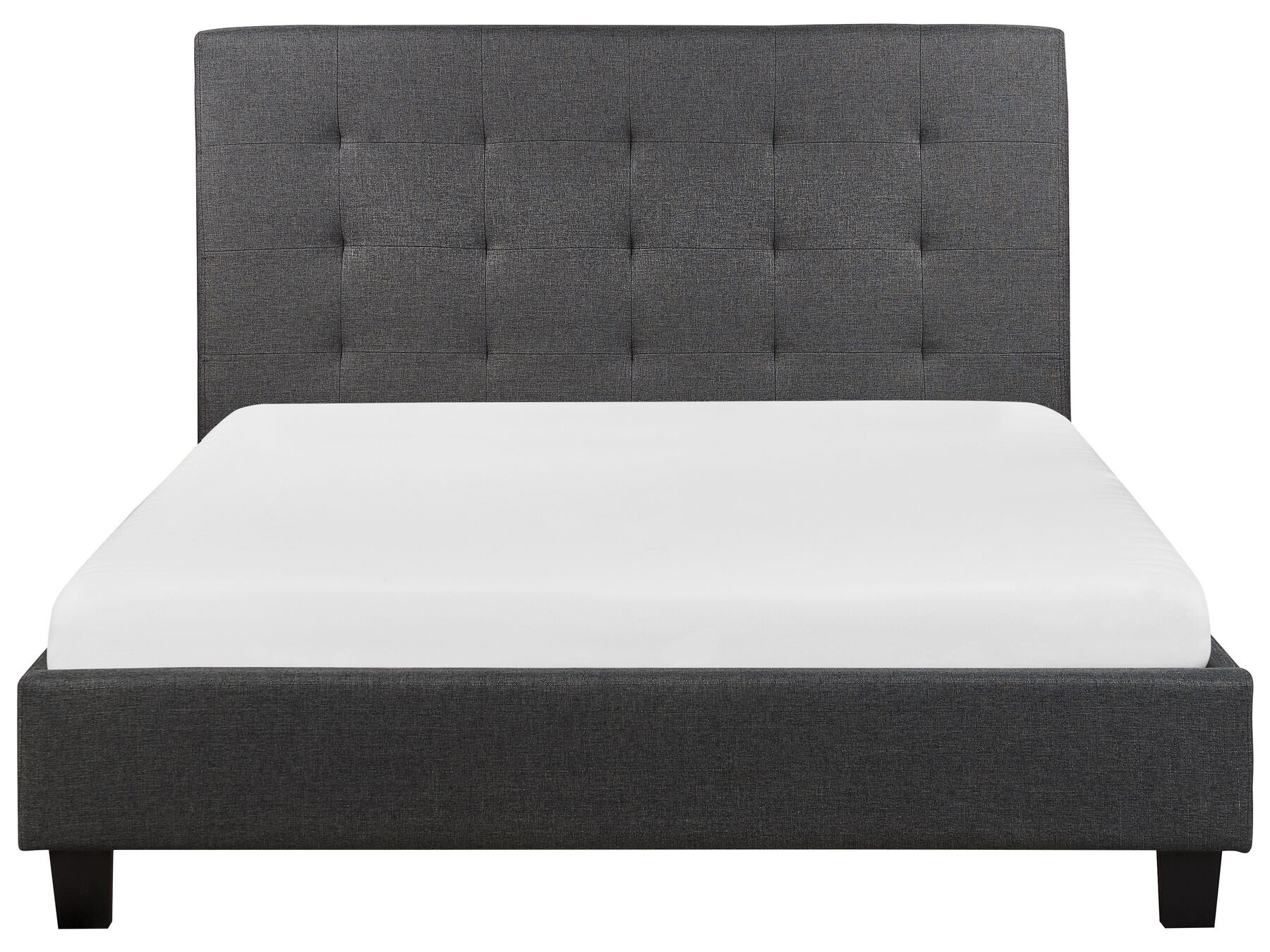 Fabric EU Double Size Bed Dark Grey LA ROCHELLE Beliani.co.uk