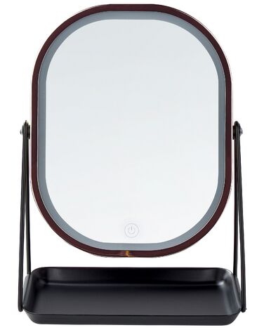 Kosmetické LED zrcadlo 20 x 22 cm černé/růžovozlaté DORDOGNE