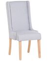 Conjunto de 2 sillas de comedor de algodón gris claro/madera clara CHAMBERS_868061
