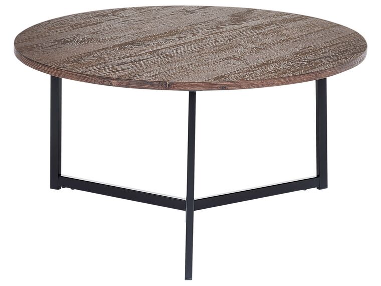 Mesa de centro madera oscura/negro ⌀ 80 cm TIPPO_851322