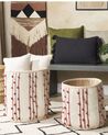Set of 2 Cotton Baskets Beige and Red KHEL_846382