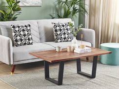 Sohvapöytä akaasiapuu vaalea puu/musta GRENOLA Sohvapöytä akaasiapuu vaalea puu/musta GRENOLA