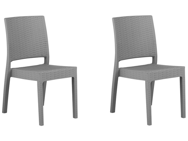 Set di 2 sedie da giardino in rattan sintetico grigio chiaro FOSSANO_744591