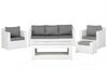 Lounge Set Rattan weiß 6-Sitzer Auflagen grau ROMA_678459
