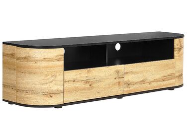 Televizní stolek světlé dřevo/ černý JEROME