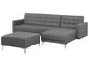 Left Hand Fabric Corner Sofa with Ottoman Grey ABERDEEN_715933