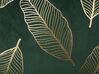 Set of 2 Velvet Cushions Leaf Pattern 45 x 45 cm Emerald Green FREESIA_769942