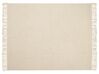 Manta de algodón beige claro 125 x 150 cm MALU_839602