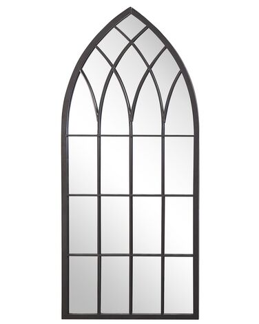 Metal Window Wall Mirror 50 x 115 cm Black CASSEL