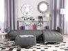 Left Hand Fabric Corner Sofa with Ottoman Grey ABERDEEN_715930