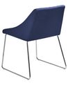 Conjunto de 2 cadeiras em veludo azul escuro ARCATA_808599