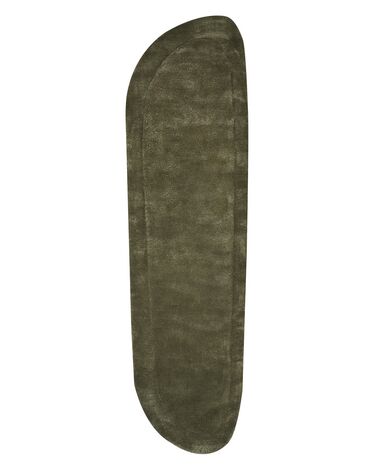 Teppich Viskose dunkelgrün 80 x 250 cm Kurzflor BERANI