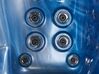 Bañera de hidromasaje LED de acrílico azul/madera clara 215 x 180 cm ARCELIA_825009