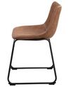 Conjunto de 2 sillas de comedor de poliéster marrón dorado/negro BATAVIA_725023