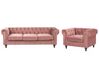 Velvet Living Room Set Pink CHESTERFIELD_778860