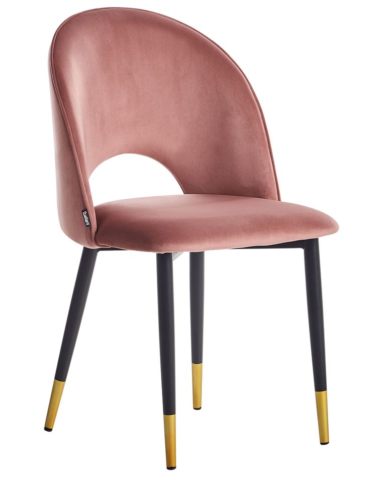 Set of 2 Velvet Dining Chairs Pink MAGALIA Beliani.co.uk