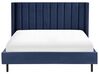 Łóżko welurowe 180 x 200 cm niebieskie VILLETTE_900415