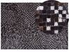Kožený patchwork koberec 160 x 230 cm hnědý AKKESE_764592