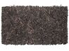 Hnědý shaggy kožený koberec 80x150 cm MUT_848617