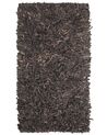 Tappeto shaggy in pelle marrone 80 x 150 cm MUT_848617