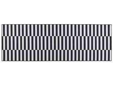 Teppich schwarz / weiß 80 x 240 cm Streifenmuster Kurzflor PACODE