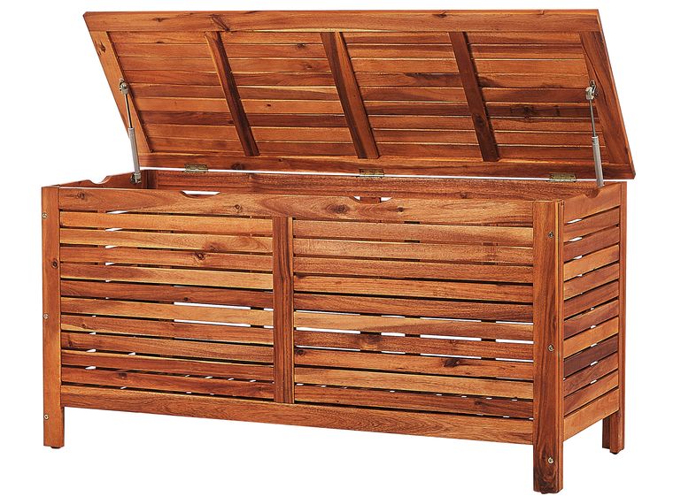 Auflagenbox Akazienholz dunkelbraun 130 x 48 cm RIVIERA Beliani.de