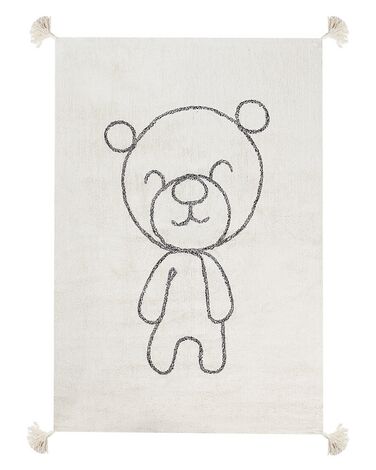 Tapis enfant avec motif ourson en coton beige 140 x 200 cm ZORAKAN