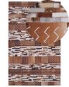 Tapis patchwork en cuir marron 140 x 200 cm HEREKLI_764688