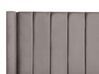 Lit double en velours gris avec banc coffre 160 x 200 cm NOYERS_764927