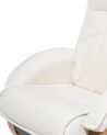 Faux Leather Recliner Chair with Footstool Beige MAJESTIC_697996