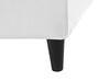 	Cama con somier de terciopelo blanco/madera oscura 180 x 200 cm FITOU_777126