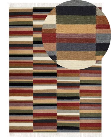 Alfombra kilim de lana multicolor 160 x 230 cm MUSALER