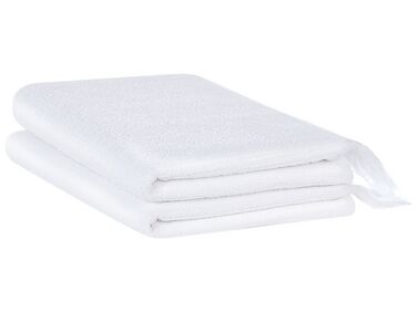 Lot de 2 serviettes de bain en coton blanc ATIU