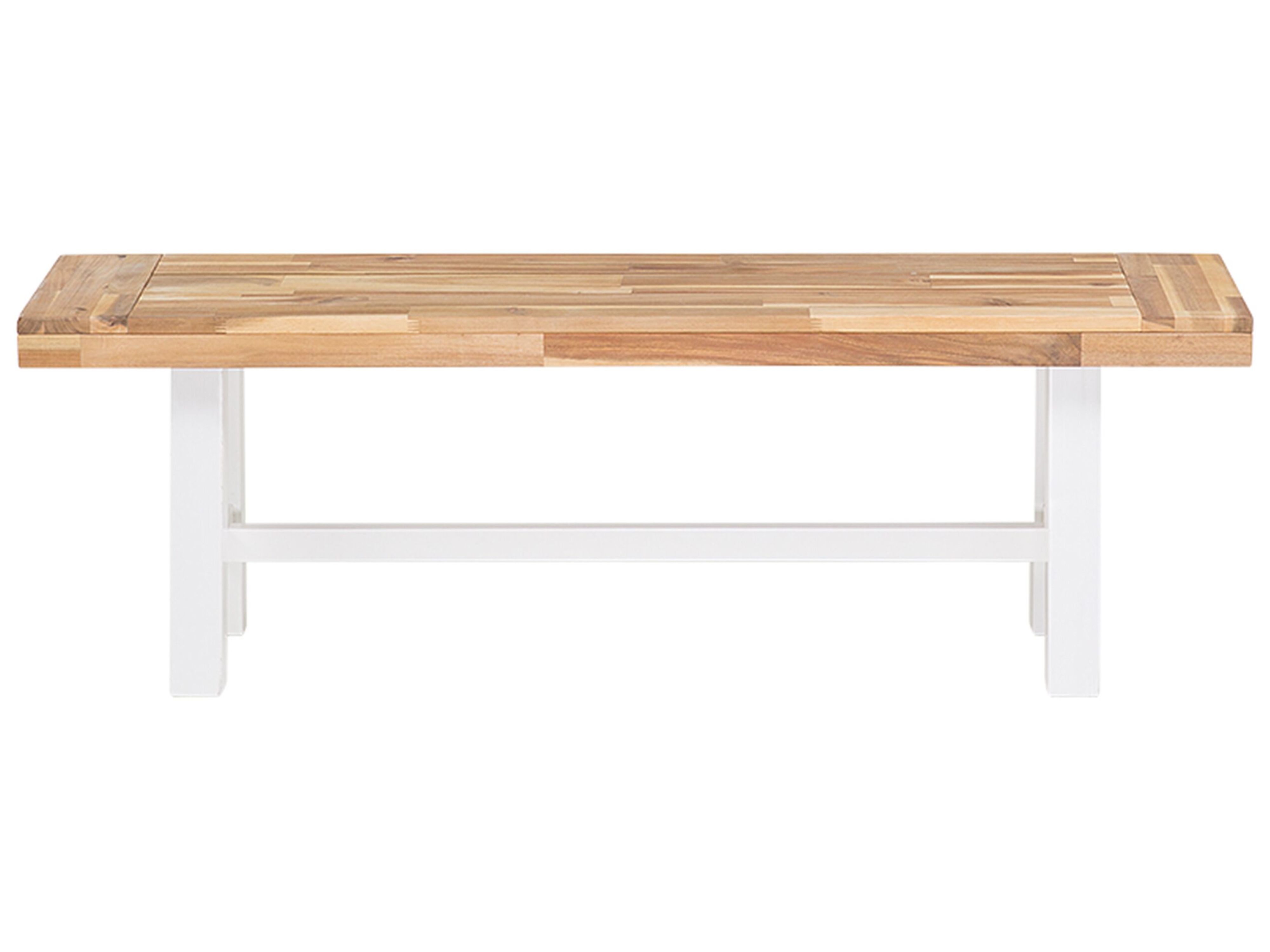 2 Panchine Giardino Legno Acacia - 3 Posti, Senza Schienale - Foto 3