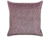 Velvet Cushion Floral Motif 45 x 45 cm Pink KALMIA_838412