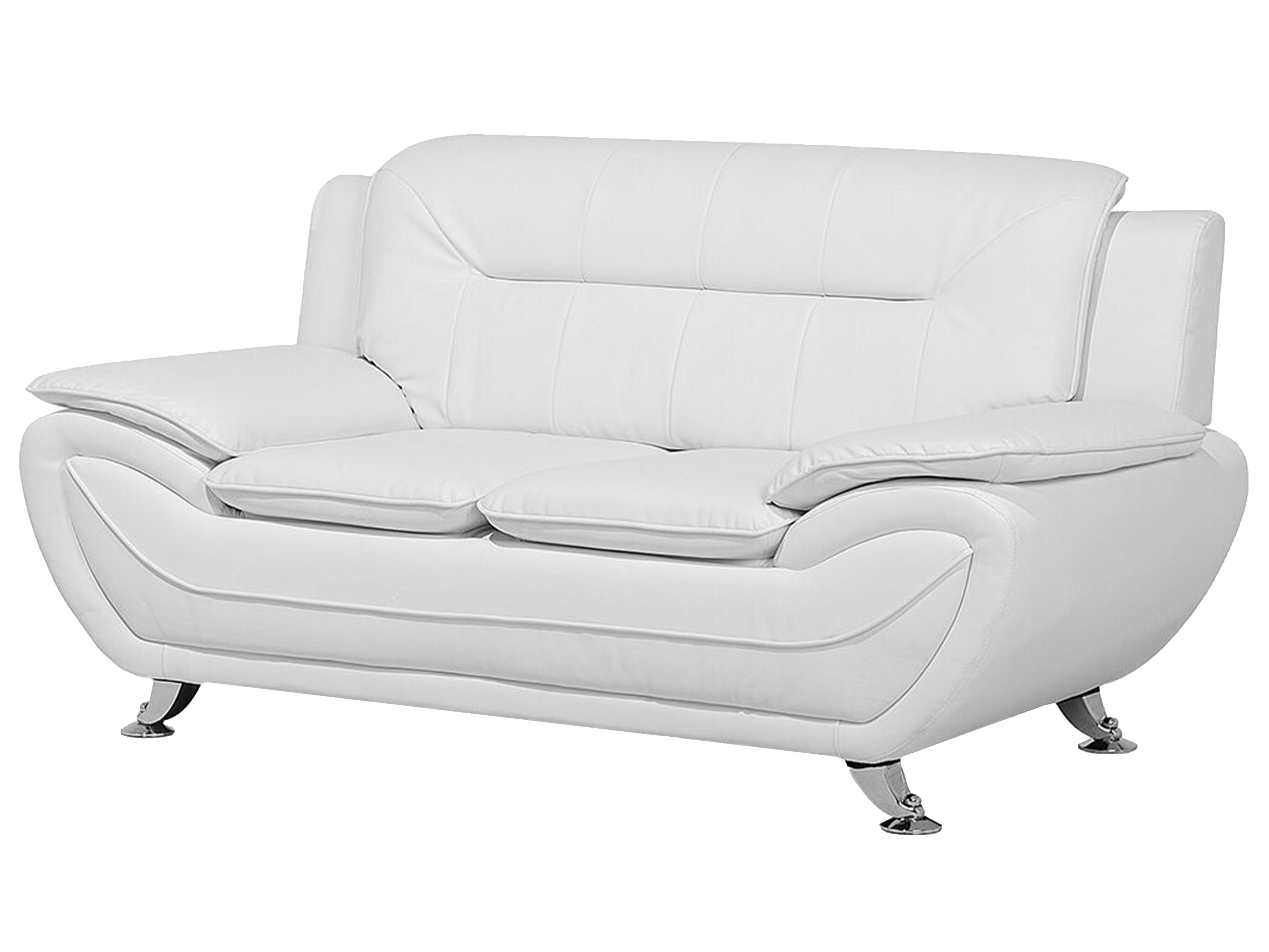 Conjunto de sofás com 6 lugares em pele sintética branca LEIRA Beliani.pt