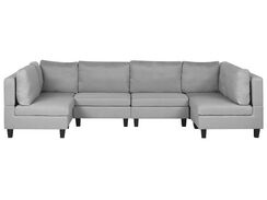 6-istuttava sohva U-muotoinen vaaleanharmaa FEVIK