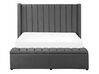 Velvet EU Double Size Bed with Storage Bench Grey NOYERS_777152