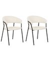 Set of 2 Boucle Dining Chairs Off-White MARIPOSA_887331