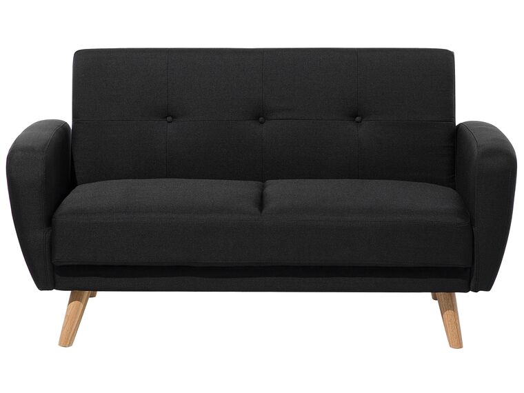 2 Seater Fabric Sofa Bed Black FLORLI_704085