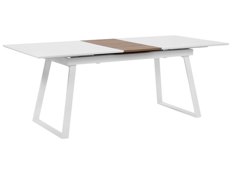 Matbord utdragbart 160/200 x 90 cm vit/mörkt trä KALUNA_798353