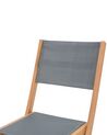 Lot de 2 chaises de jardin pliantes en bois et tissu gris foncé CESANA_716853